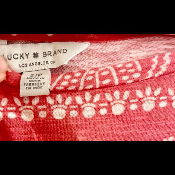 Lucky Brand  Short Sleeve Knotted Front Top - Picture 4 of 5